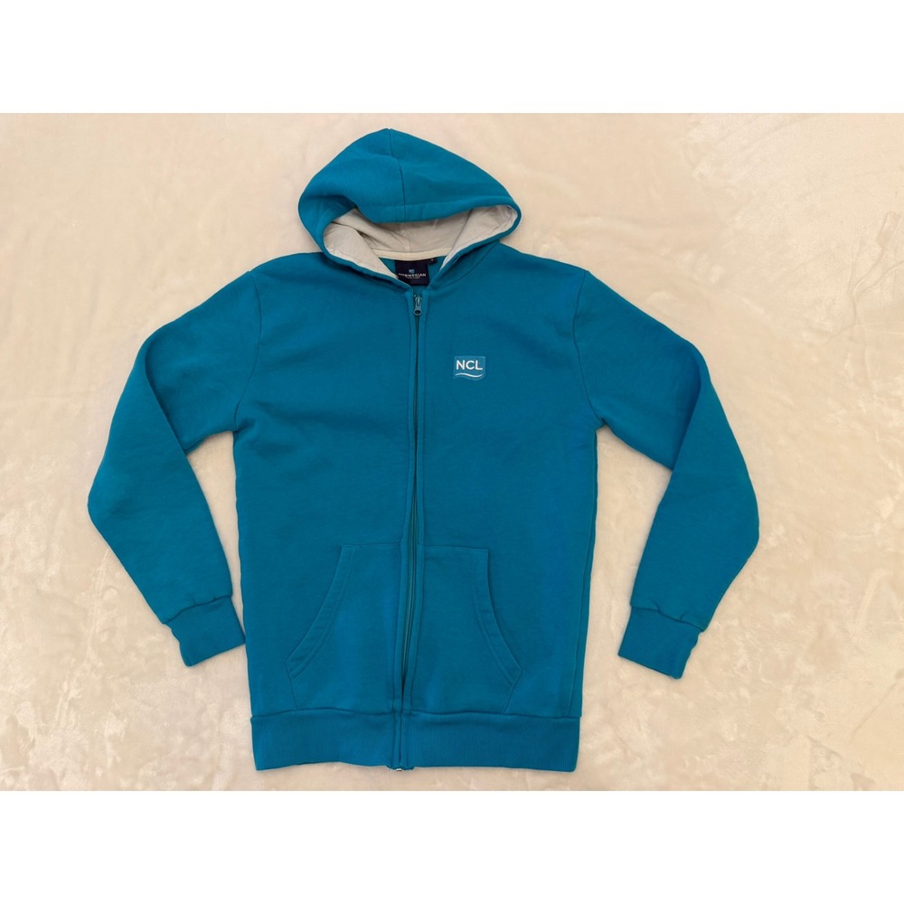 Norwegian Cruise Line NCL Full‎ Zip Hoodie Teal Blue Embroidered Women Small